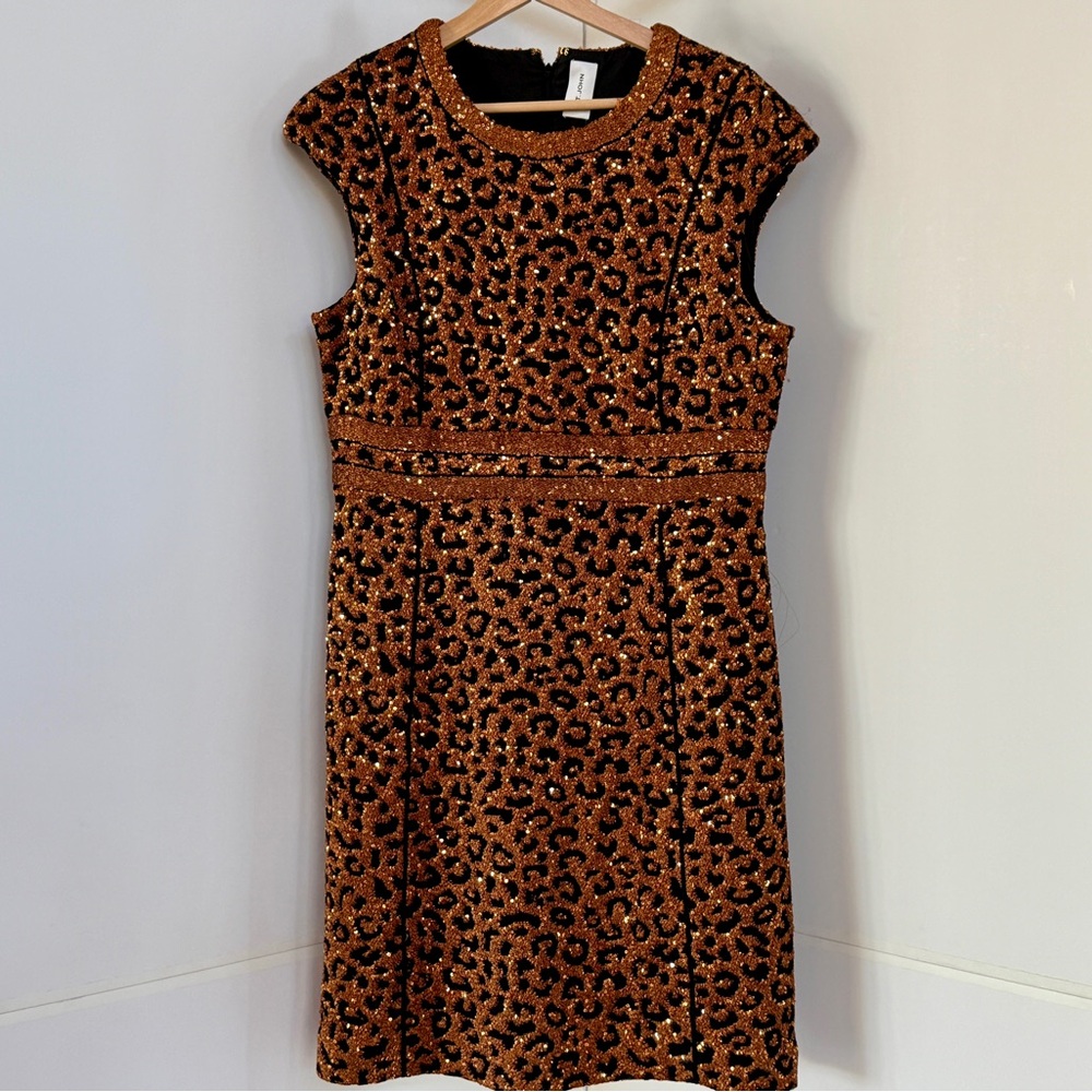 ST. JOHN Sequined Leopard Print Cocktail Dress - New With Tags.